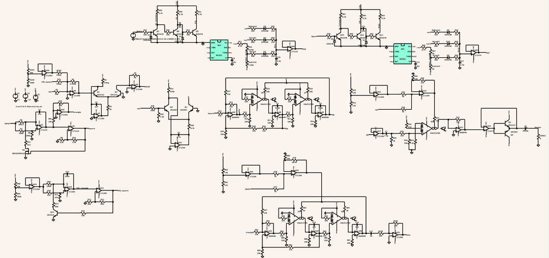 Analog music synthesizer schematic